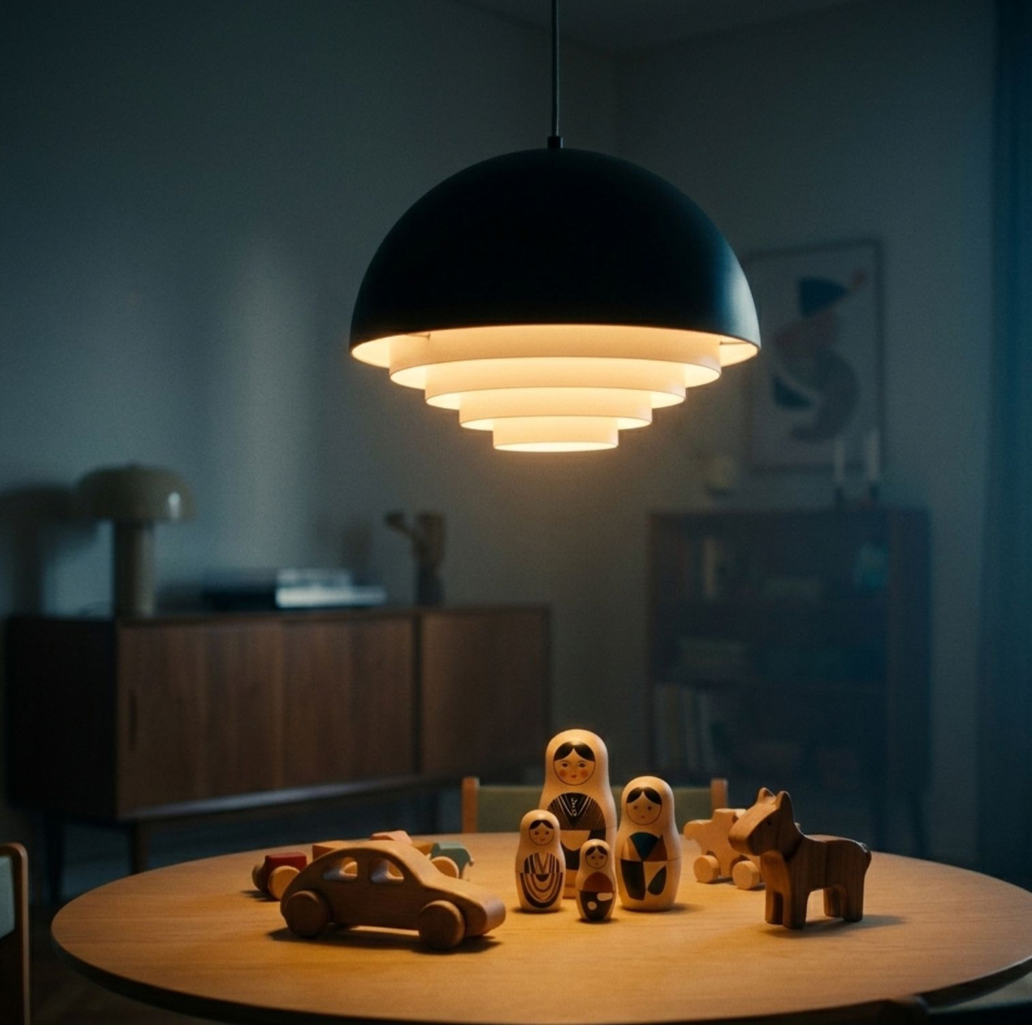 Lampa wisząca DIVERSO czarna matowa 35 cm - obrazek 3