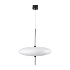 Designerska lampa wisząca owalna PIATTO biały klosz 50 cm