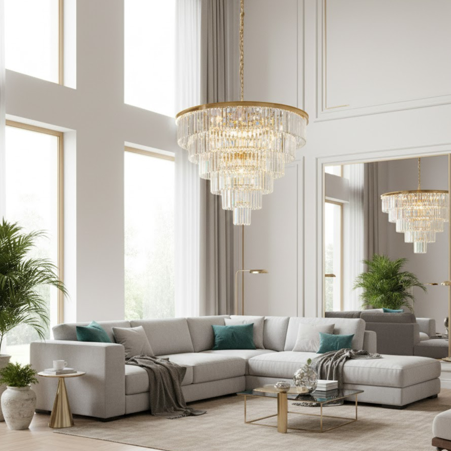 Lampa wisząca SPLENDORE złota 100 cm - obrazek 4