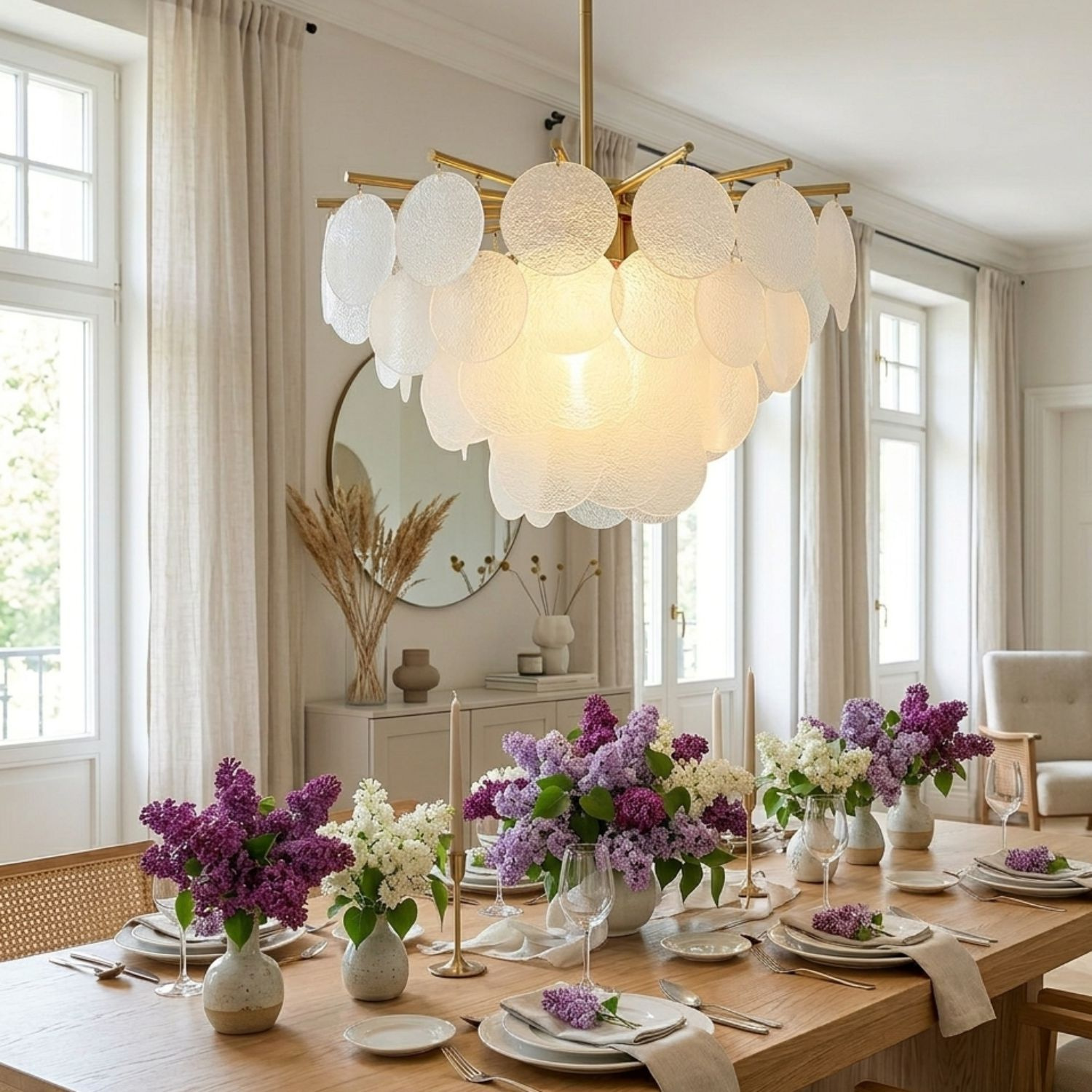Lampa wisząca FIORE biała 60 cm - obrazek 3