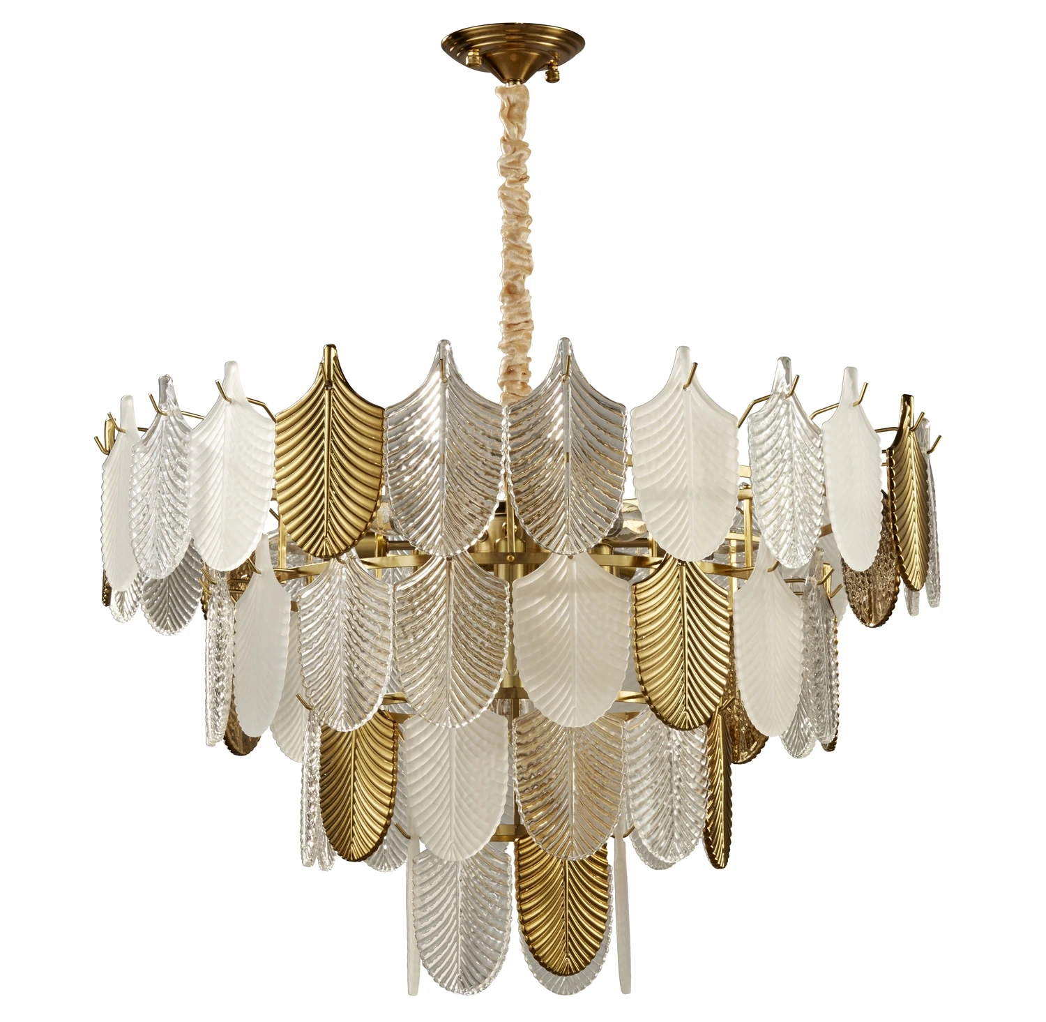 Lampa wisząca SECRET biało złota 80 cm - obrazek 4