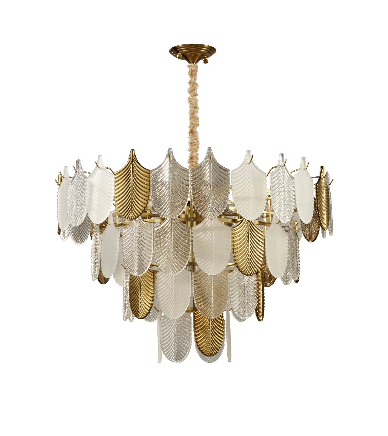 Lampa wisząca SECRET biało złota 80 cm - obrazek 5