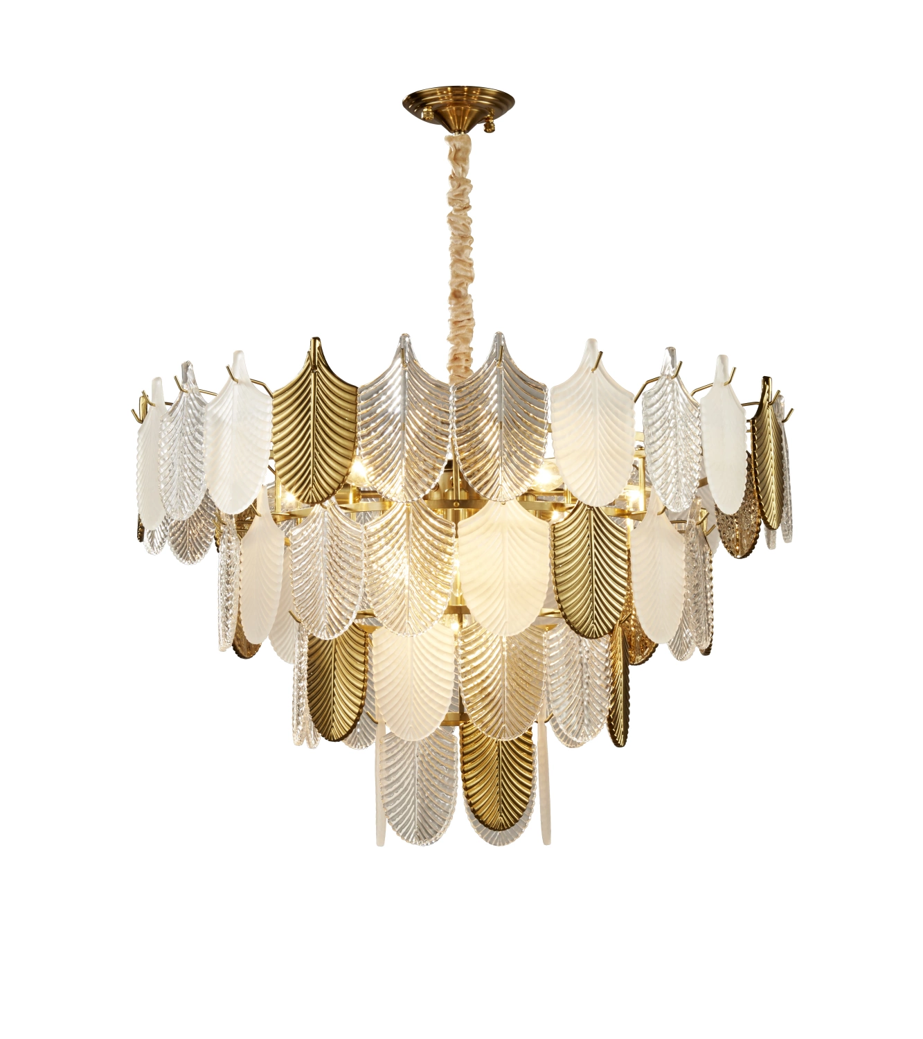 Lampa wisząca SECRET biało złota 80 cm - obrazek 6