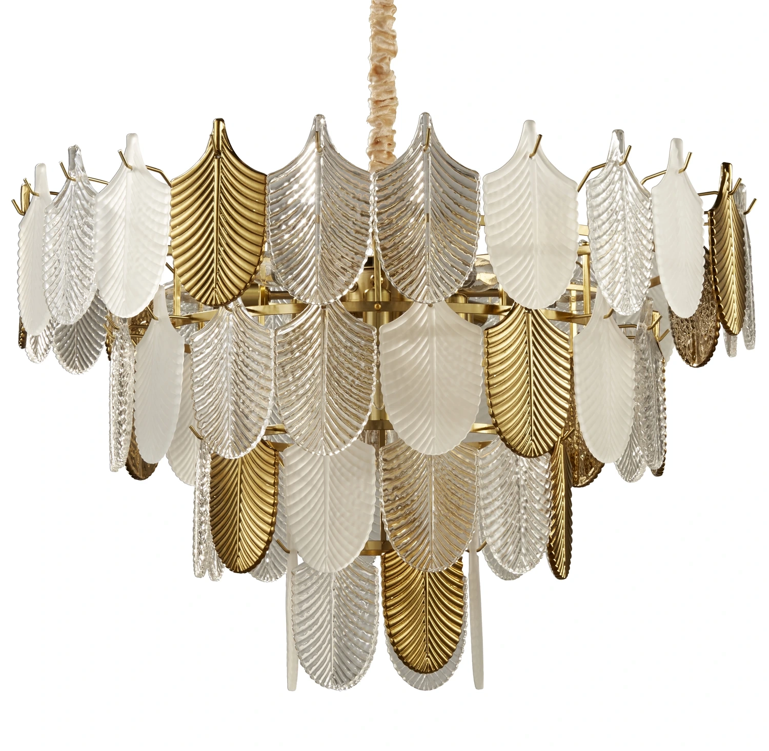 Lampa wisząca SECRET biało złota 80 cm - obrazek 12