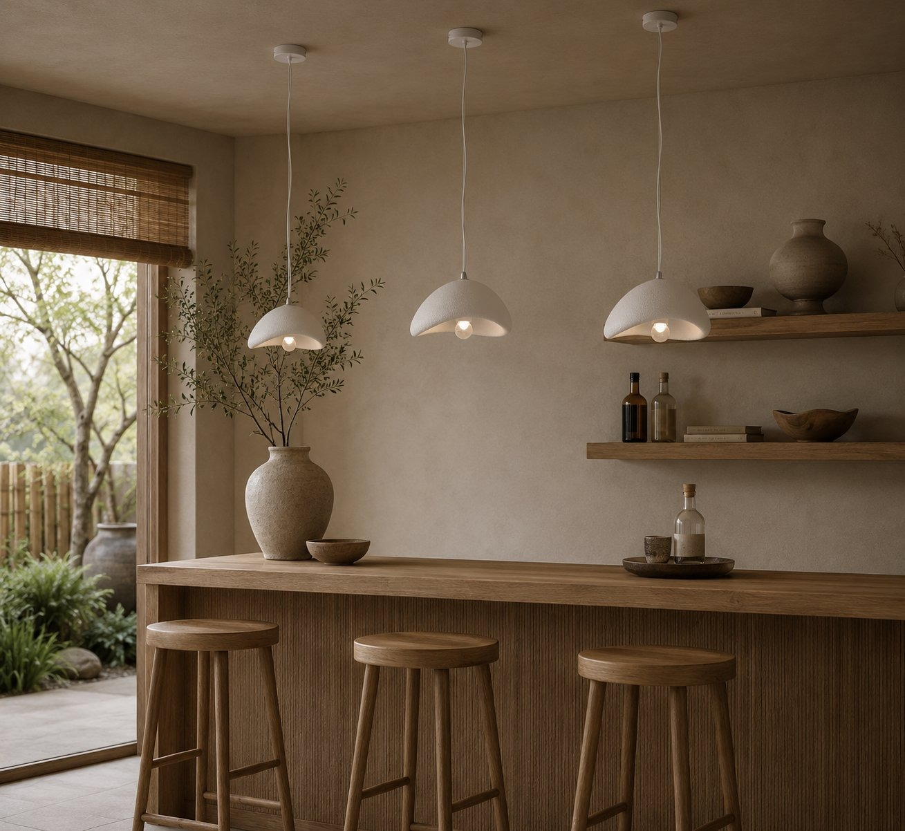 Lampa wisząca STONE biała 30 cm - obrazek 3