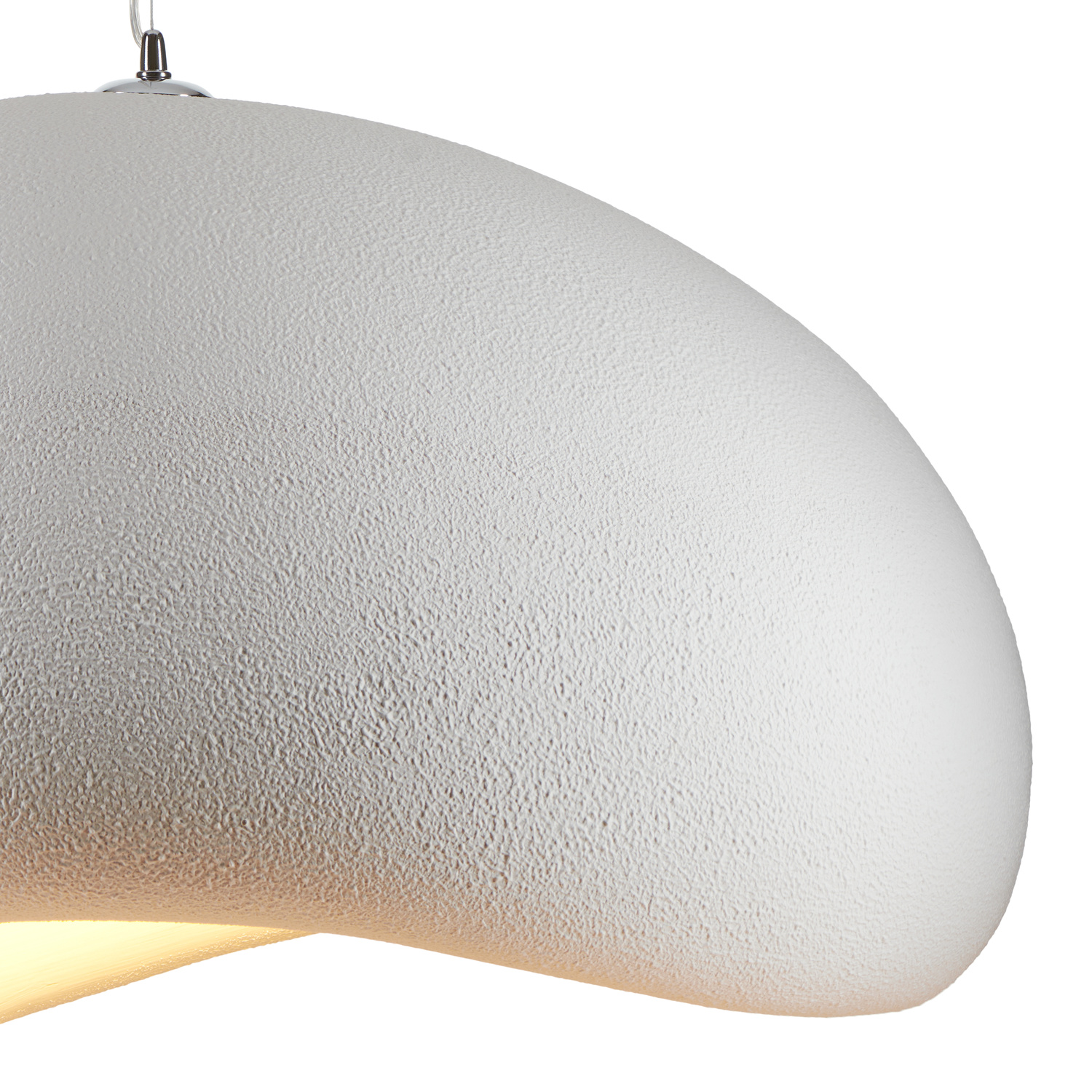 Nowoczesna lampa wisząca STONE biała 40 cm inspirowana naturą - obrazek 6