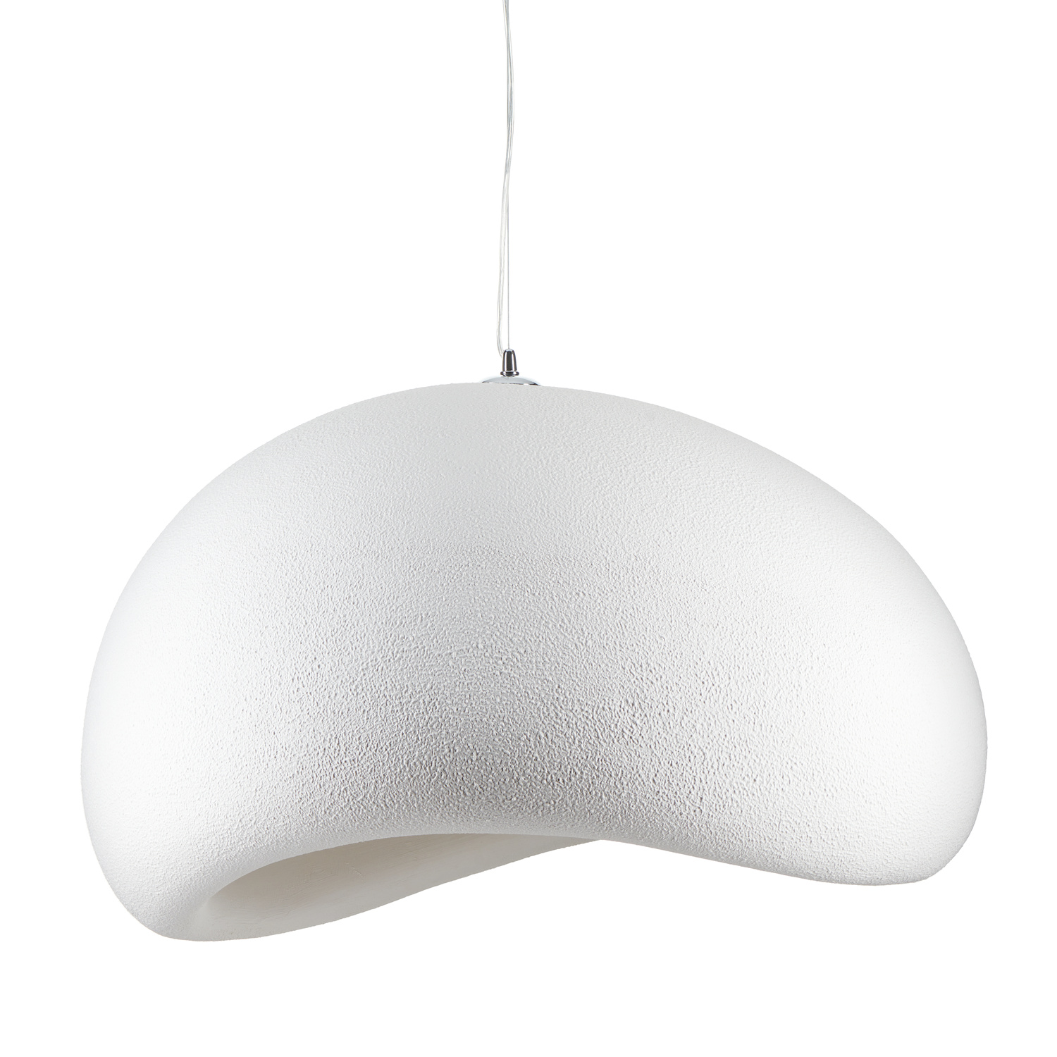 Nowoczesna lampa wisząca STONE biała 40 cm inspirowana naturą - obrazek 7