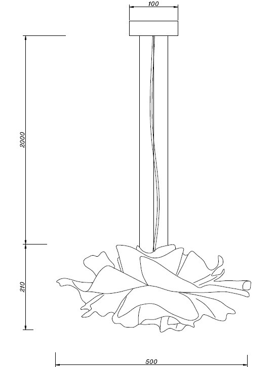 Lampa wisząca PEONY biała 50 cm w kształcie kwiatu piwonii E27 - obrazek 4
