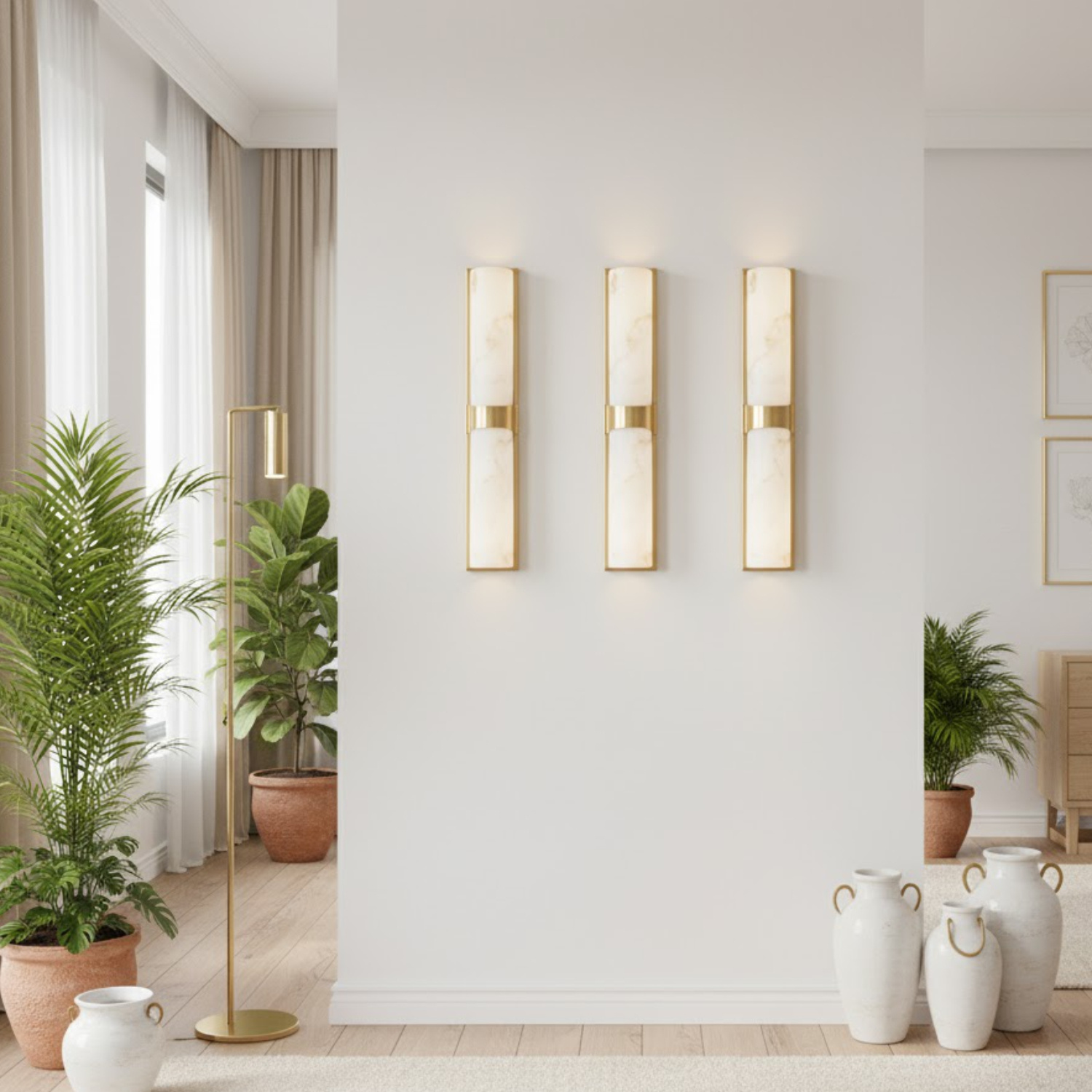 Lampa ścienna MURO LED biały marmur 66 cm - obrazek 4