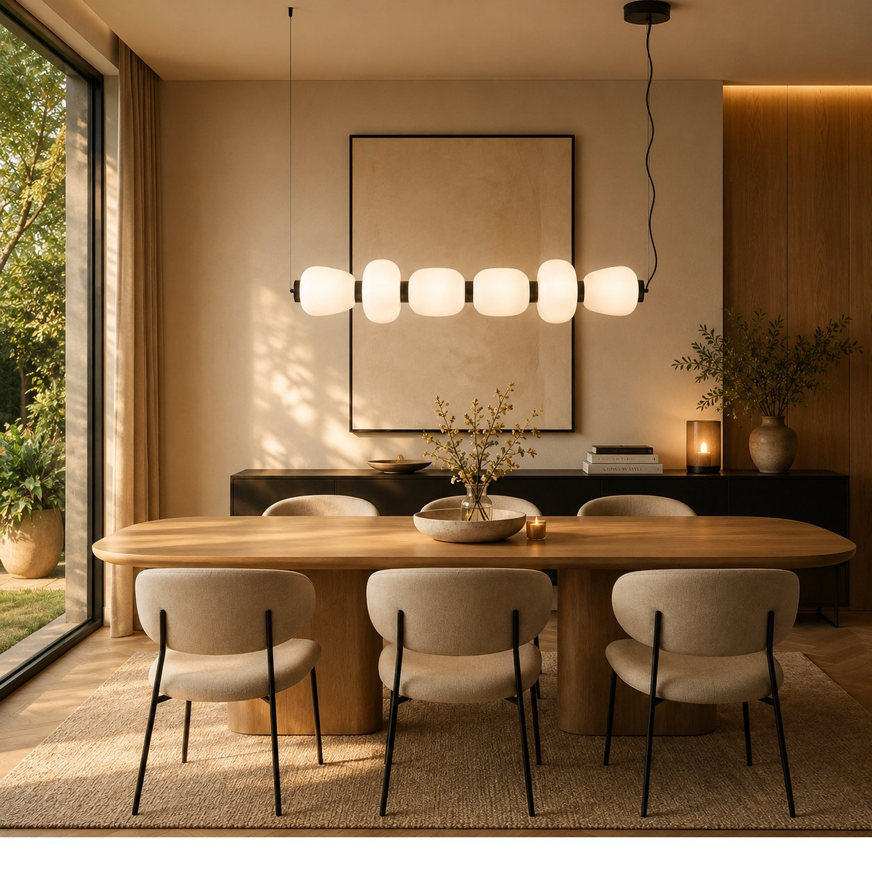 Lampa wisząca BRILLA-6 LED biało-czarna 125 cm - obrazek 3