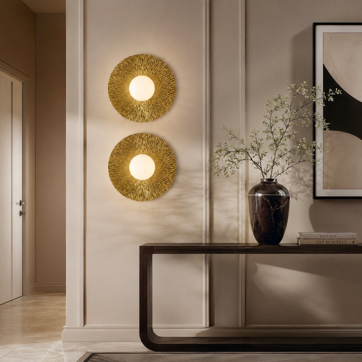 Lampa ścienna SUN M złota 35 cm - obrazek 3