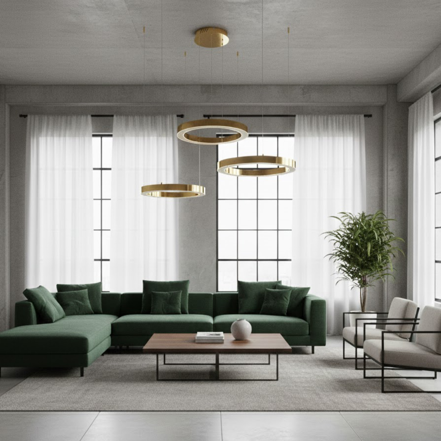 Zestaw lamp CIRCLE 40+60+80 LED złoty połysk nowoczesne oświetlenie na podsufitce - obrazek 3