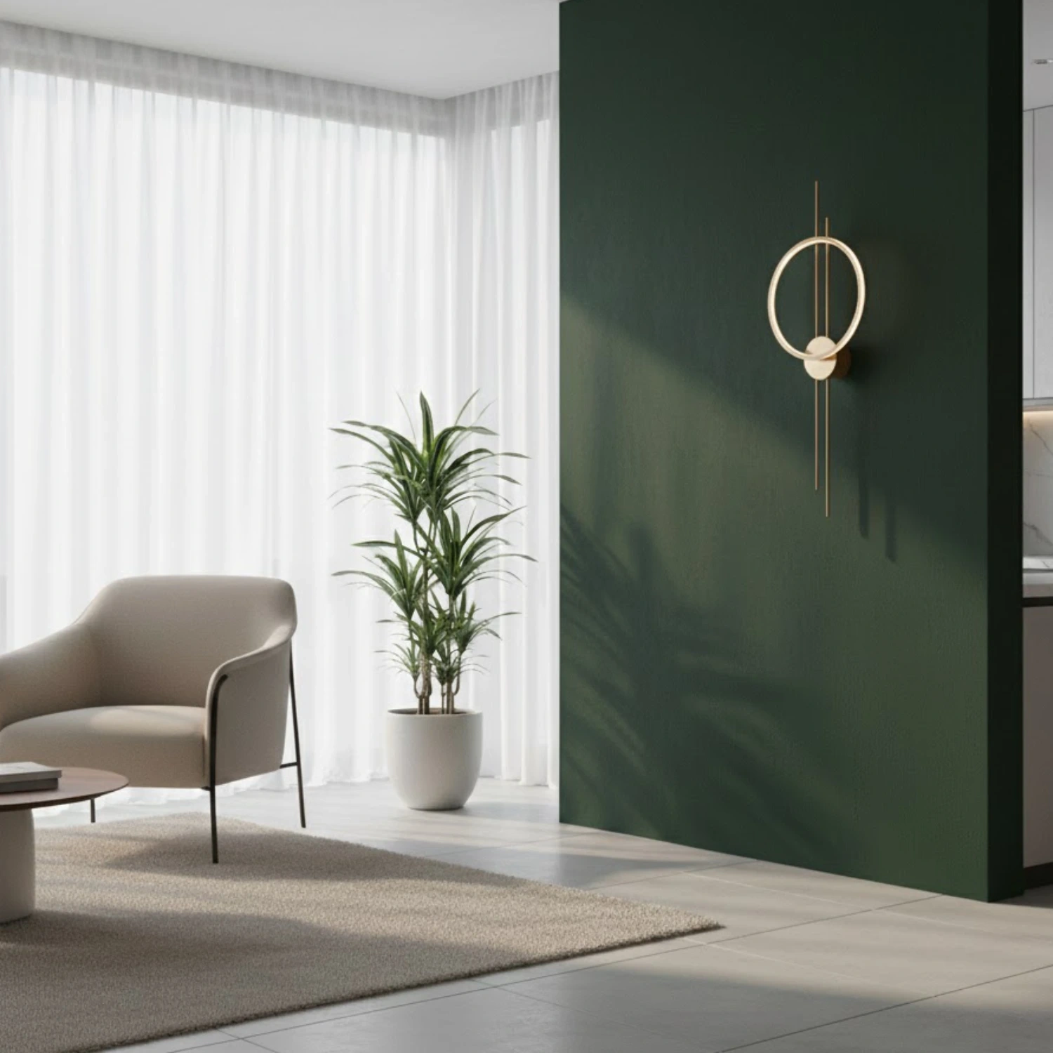 Lampa ścienna ECLIPTICA LED złota 100 cm - obrazek 3