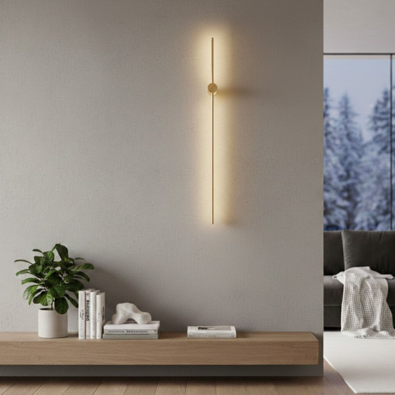Lampa ścienna SPARO LED złoty połysk 100 cm - obrazek 3