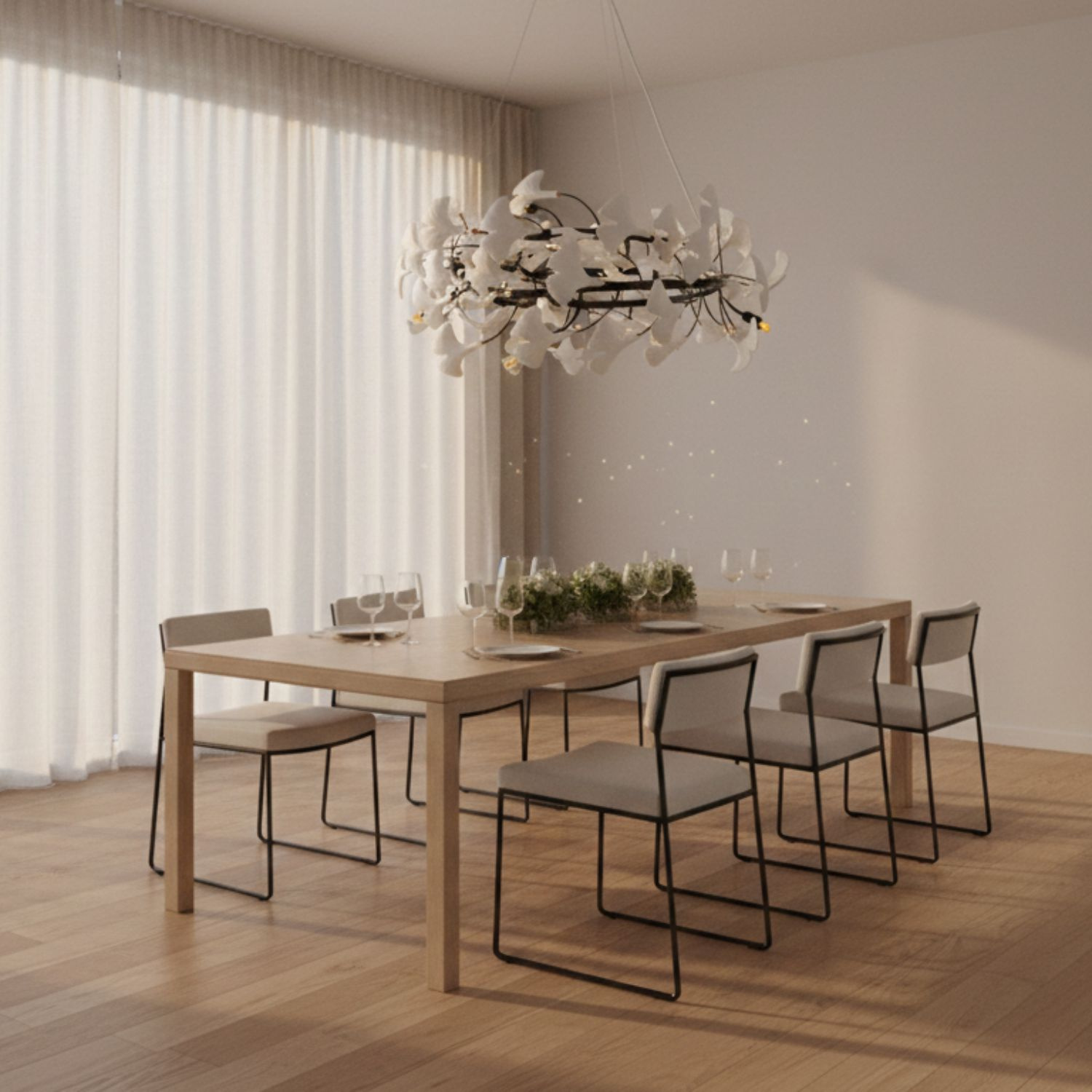 Lampa wisząca BOTANIKA czarno biała 80 cm - obrazek 3