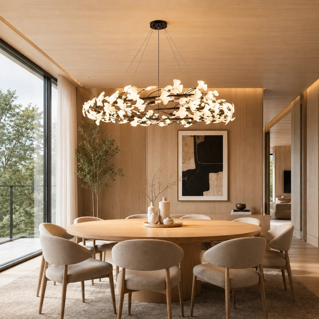 Lampa wisząca BOTANIKA 150 cm - czarna, G9, regulowana, designerska - obrazek 4
