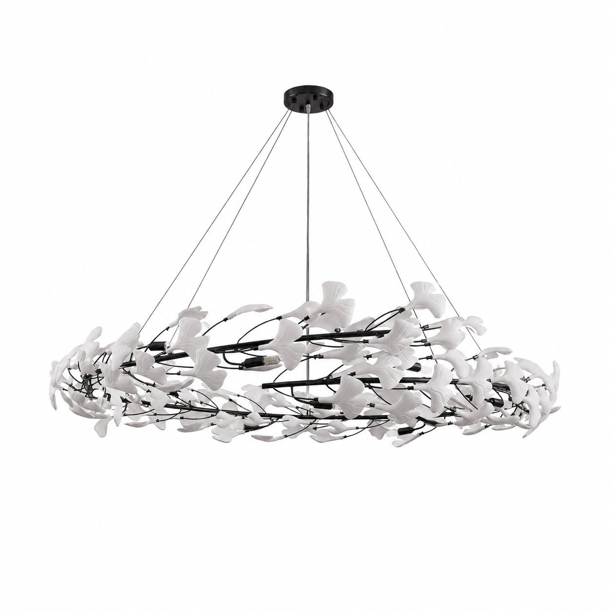 Lampa wisząca BOTANIKA 150 cm - czarna, G9, regulowana, designerska - obrazek 6