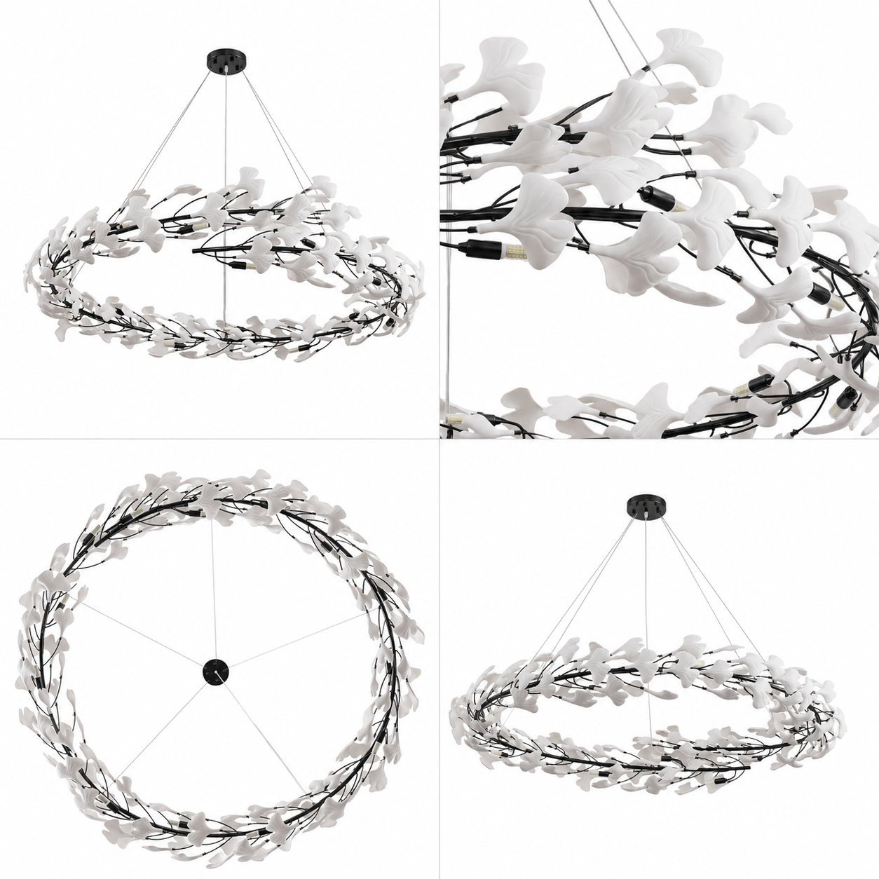 Lampa wisząca BOTANIKA 150 cm - czarna, G9, regulowana, designerska - obrazek 7