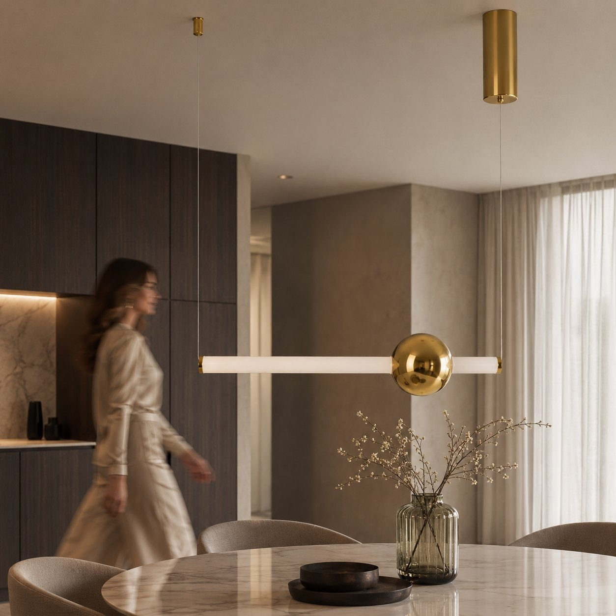 Lampa wisząca O-LINE 63 - LED, 63 cm, złoty połysk - obrazek 4