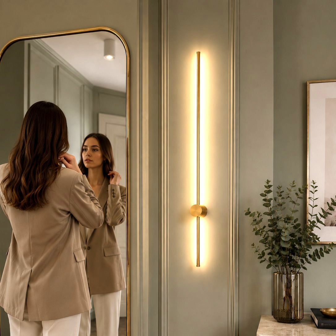 Kinkiet ścienny SPARO LED – oprawa liniowa złoty połysk, 120 cm - obrazek 4