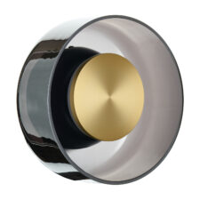 Lampa ścienna DONUT LED 18 cm szaro-złota dekoracyjna do nowoczesnych wnętrz