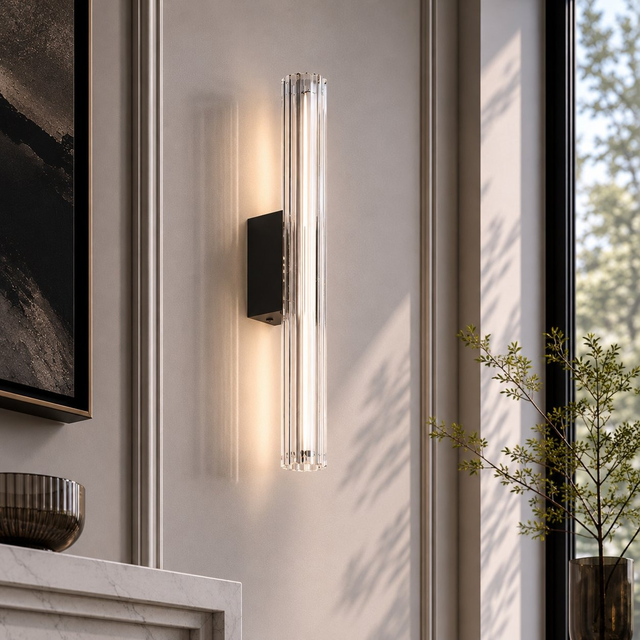 Lampa ścienna VERTI 40 cm - LED, transparentna tuba - obrazek 3