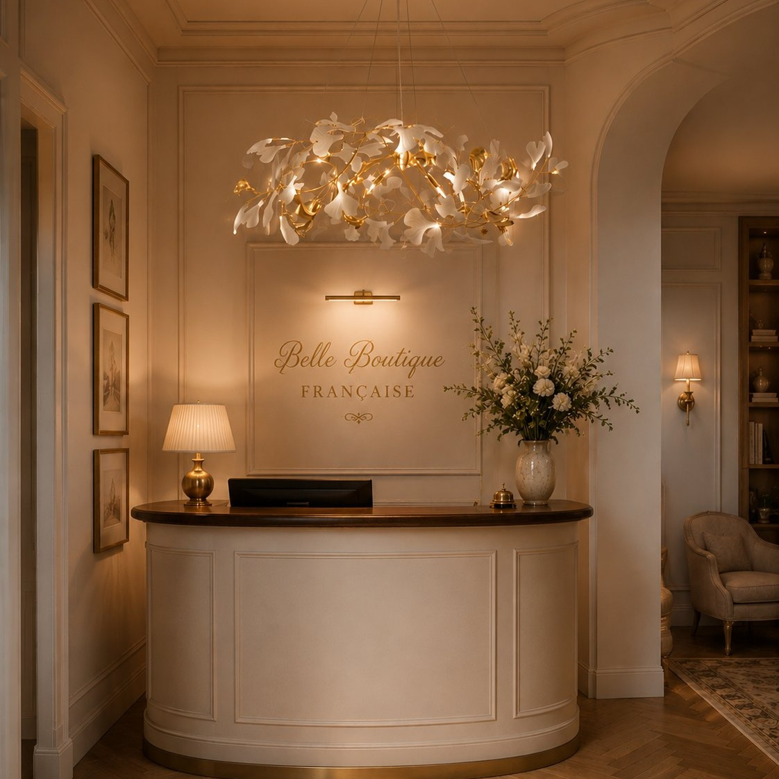 Lampa wisząca BOTANIKA GOLD 100 cm - złota, G9, regulowana, designerska - obrazek 5