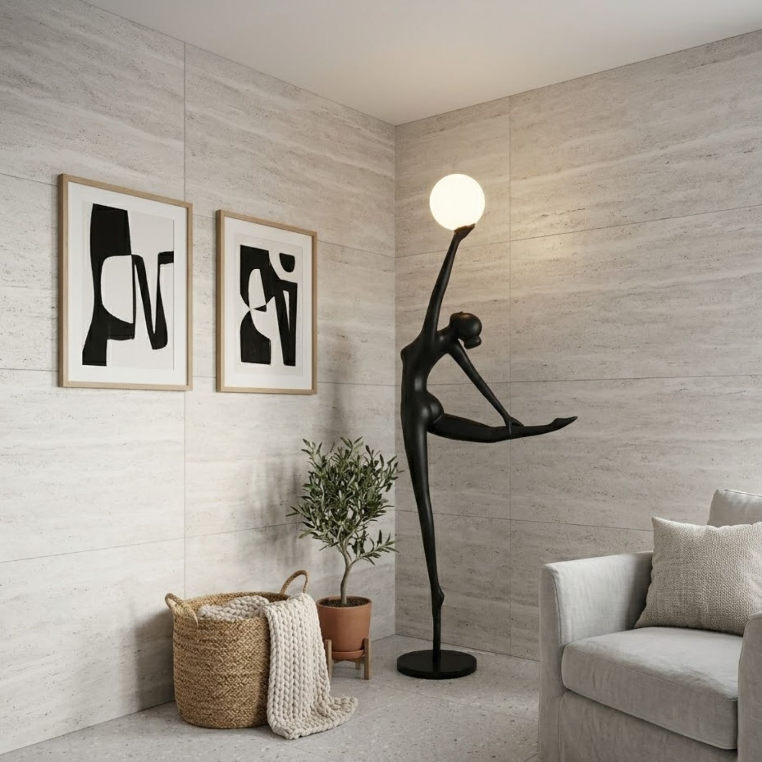Lampa podłogowa WOMAN BALLERINA czarna 210 cm - obrazek 3