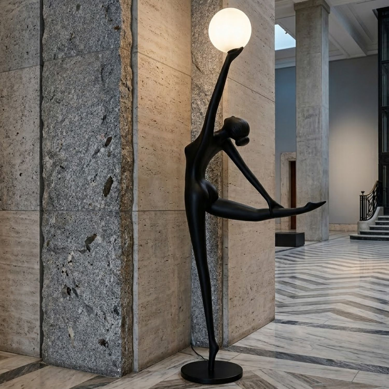 Lampa podłogowa WOMAN BALLERINA czarna 210 cm - obrazek 4
