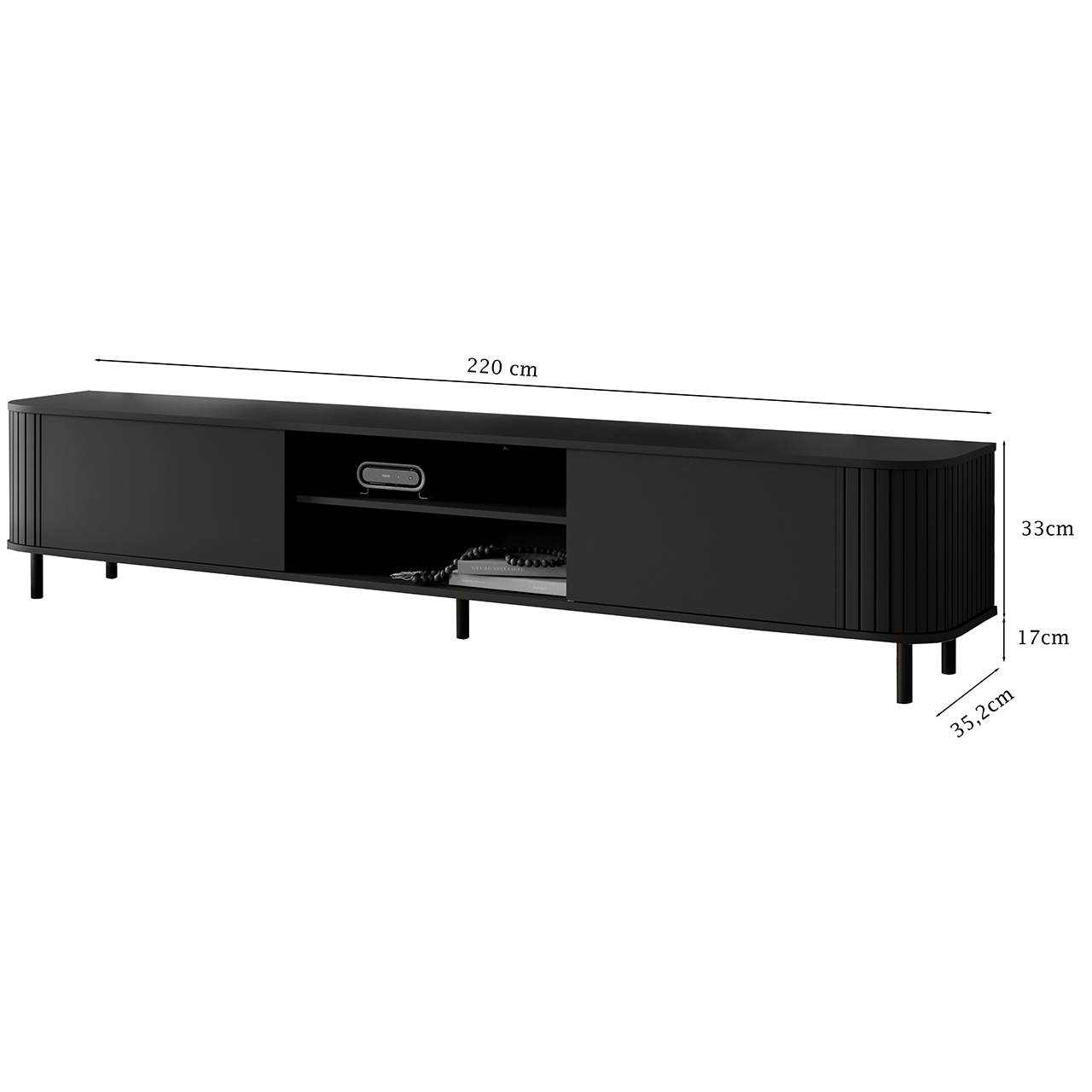 Komoda RTV 220 2K ZENO czarny / czarny - obrazek 3