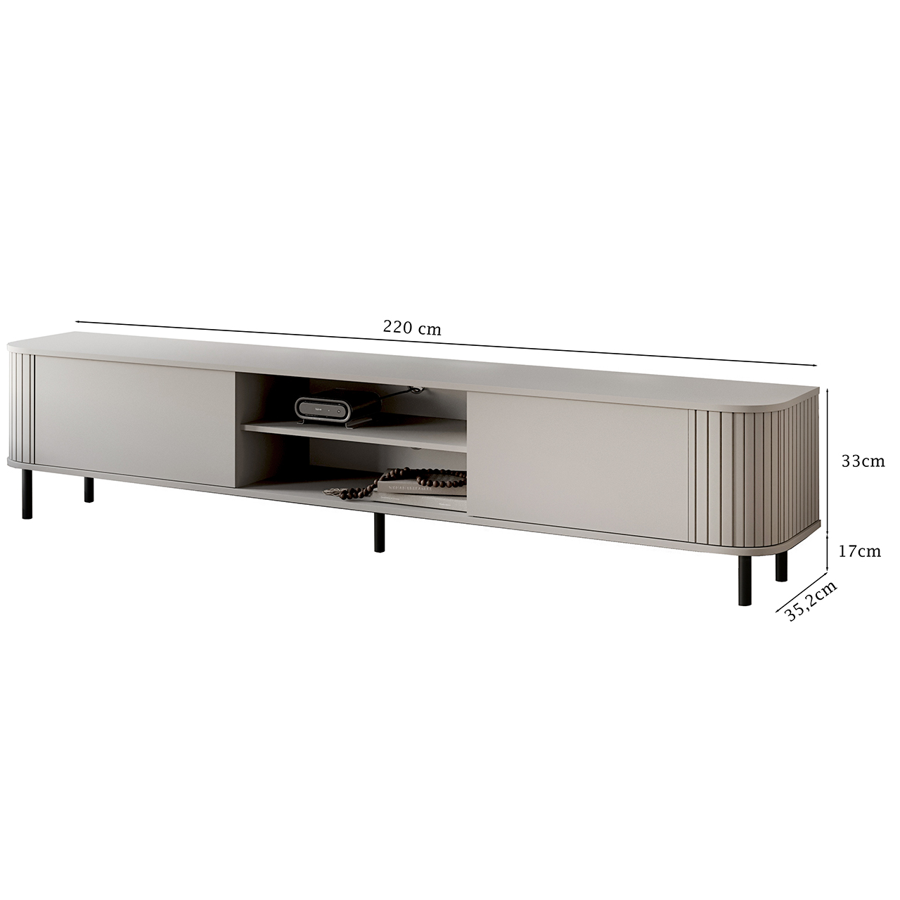Komoda RTV 220 2K ZENO kaszmir / czarny - obrazek 3