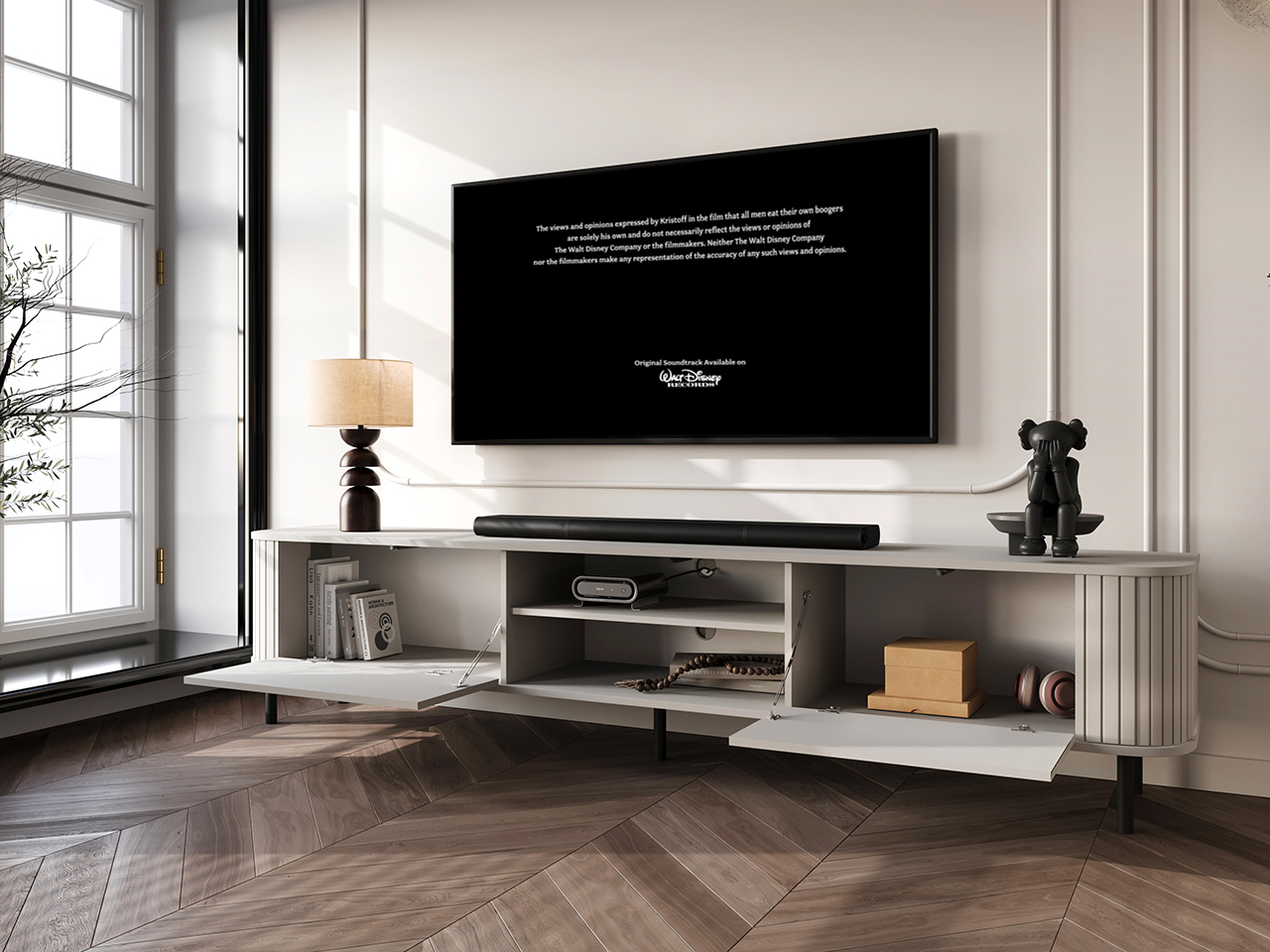 Komoda RTV 220 2K ZENO kaszmir / czarny - obrazek 5