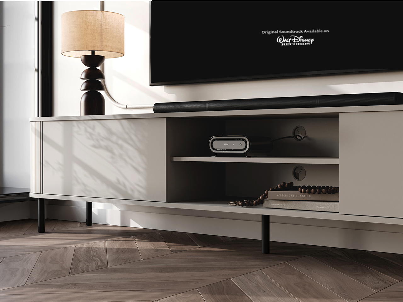 Komoda RTV 220 2K ZENO kaszmir / czarny - obrazek 6