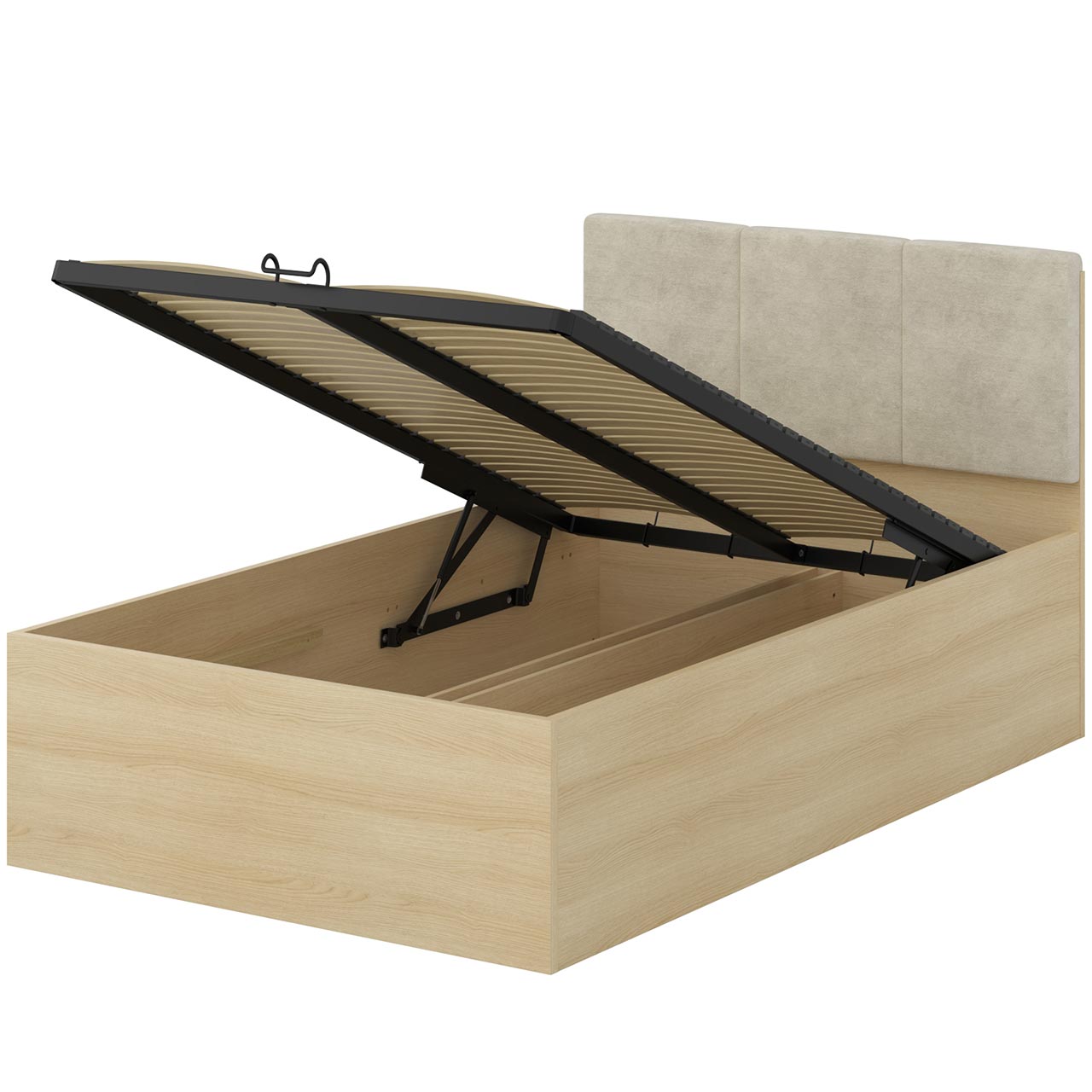 Łóżko z pojemnikiem 120x200 LERRA 55 dąb lindberg - obrazek 3