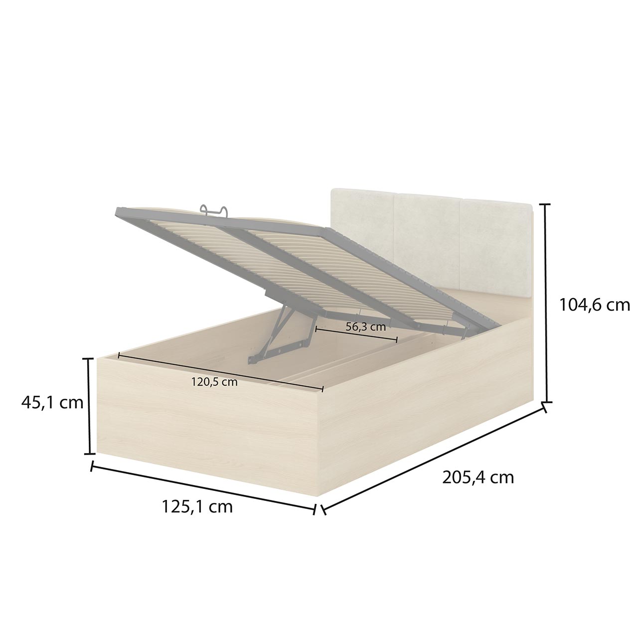 Łóżko z pojemnikiem 120x200 LERRA 55 dąb lindberg - obrazek 4
