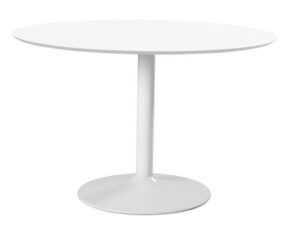 Stół okrągły Actona Ibiza MDF metal biały 110 cm nierozkładany