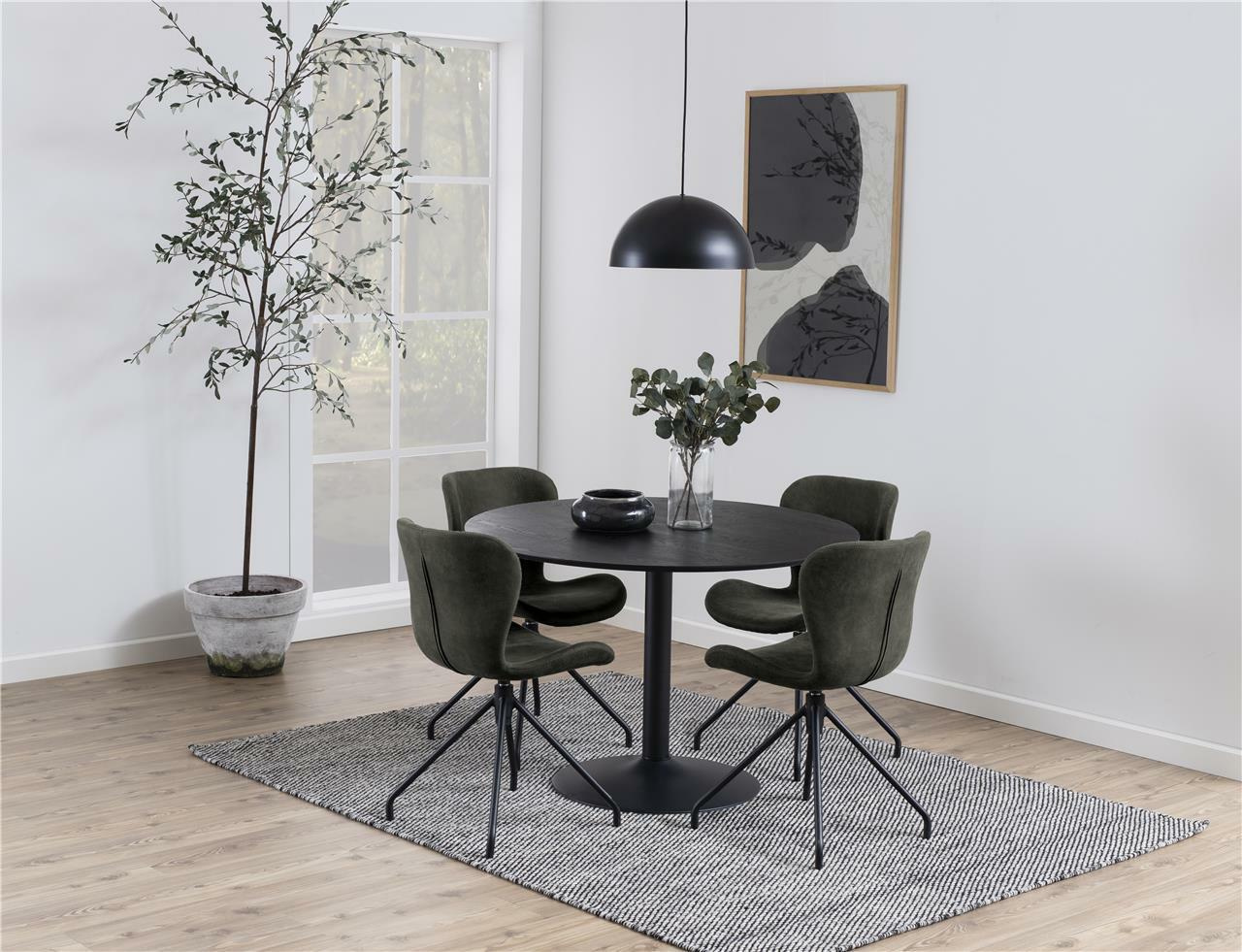 Stół okrągły Ibiza Actona MDF metal czarny 110 cm nierozkładany - obrazek 3
