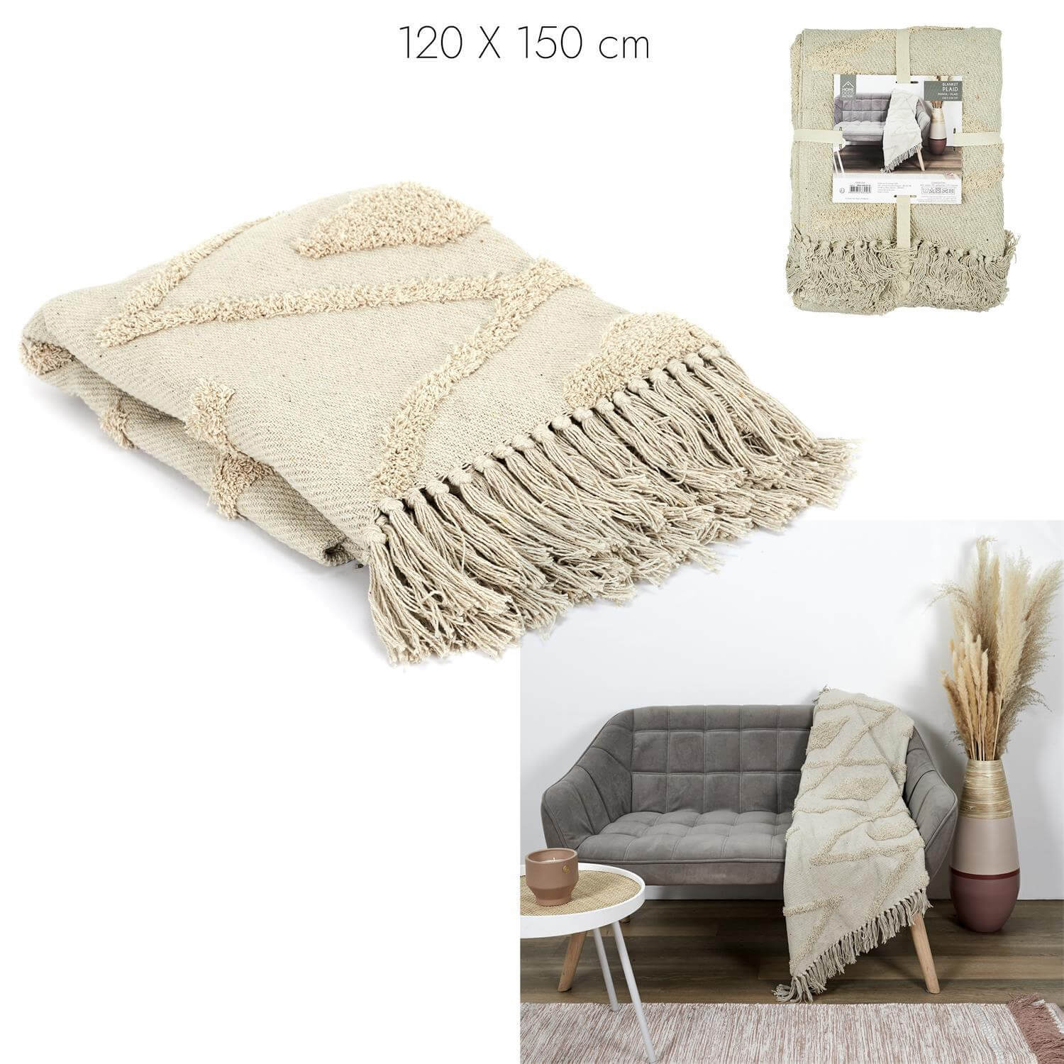 Koc Boho Bali bawełniany 120x150 - obrazek 5