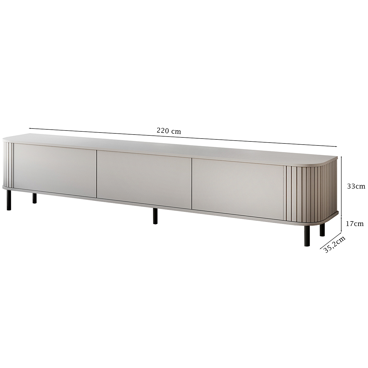 Komoda RTV 220 3K ZENO kaszmir / kaszmir - obrazek 3
