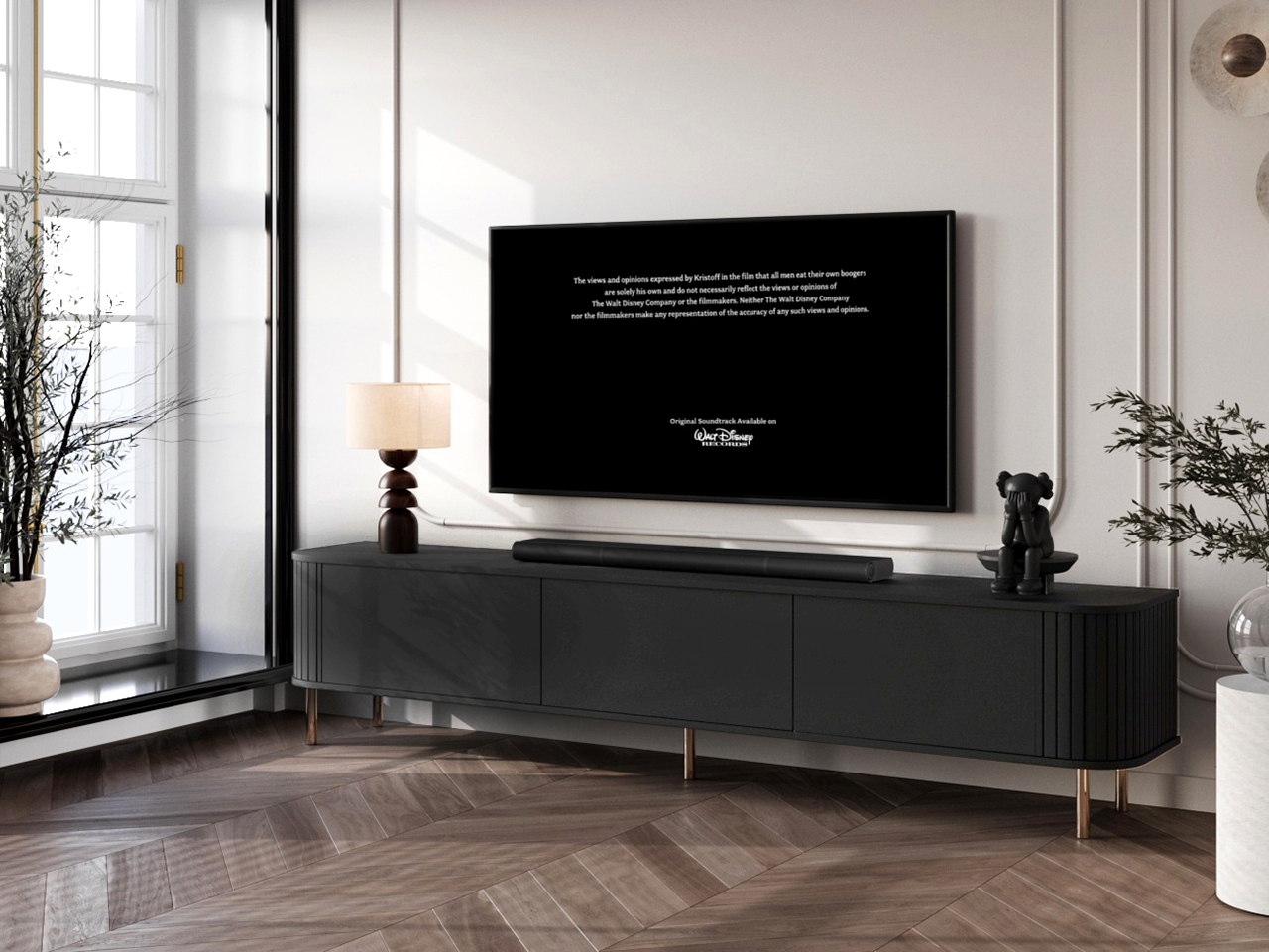 Komoda RTV 220 3K ZENO czarny / złoty - obrazek 4