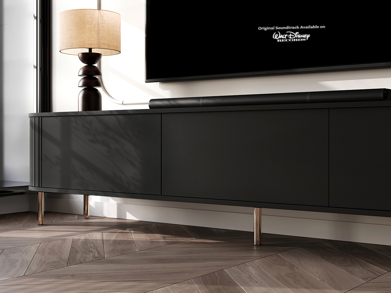 Komoda RTV 220 3K ZENO czarny / złoty - obrazek 6