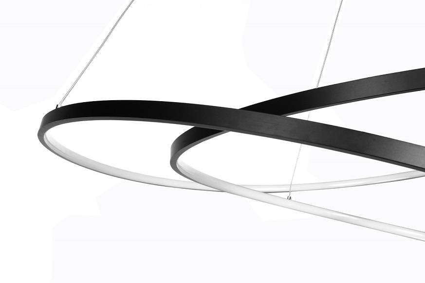 Lampa dekoracyjna wisząca led 122w czarna DL-I09 + Pilot MONA XL - obrazek 4