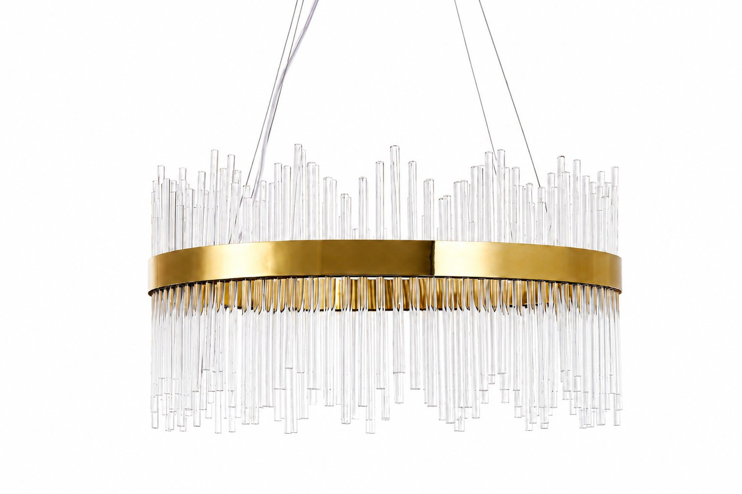 Lampa wisząca HESTIA 60 cm – żyrandol LED, złoty do salonu - obrazek 5