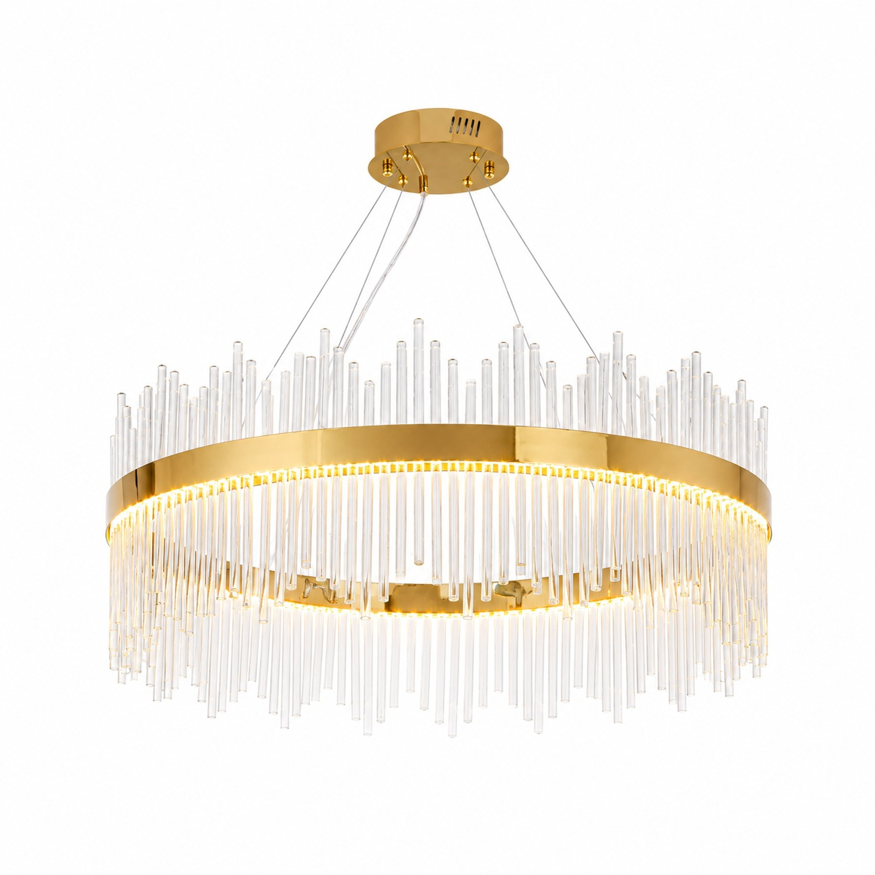 Lampa wisząca HESTIA 80 cm – żyrandol LED, złoty do salonu - obrazek 6