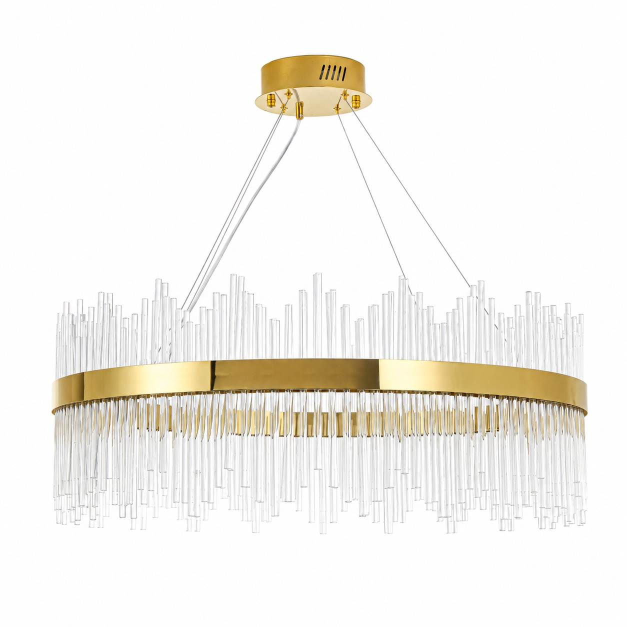 Lampa wisząca HESTIA 80 cm – żyrandol LED, złoty do salonu - obrazek 7
