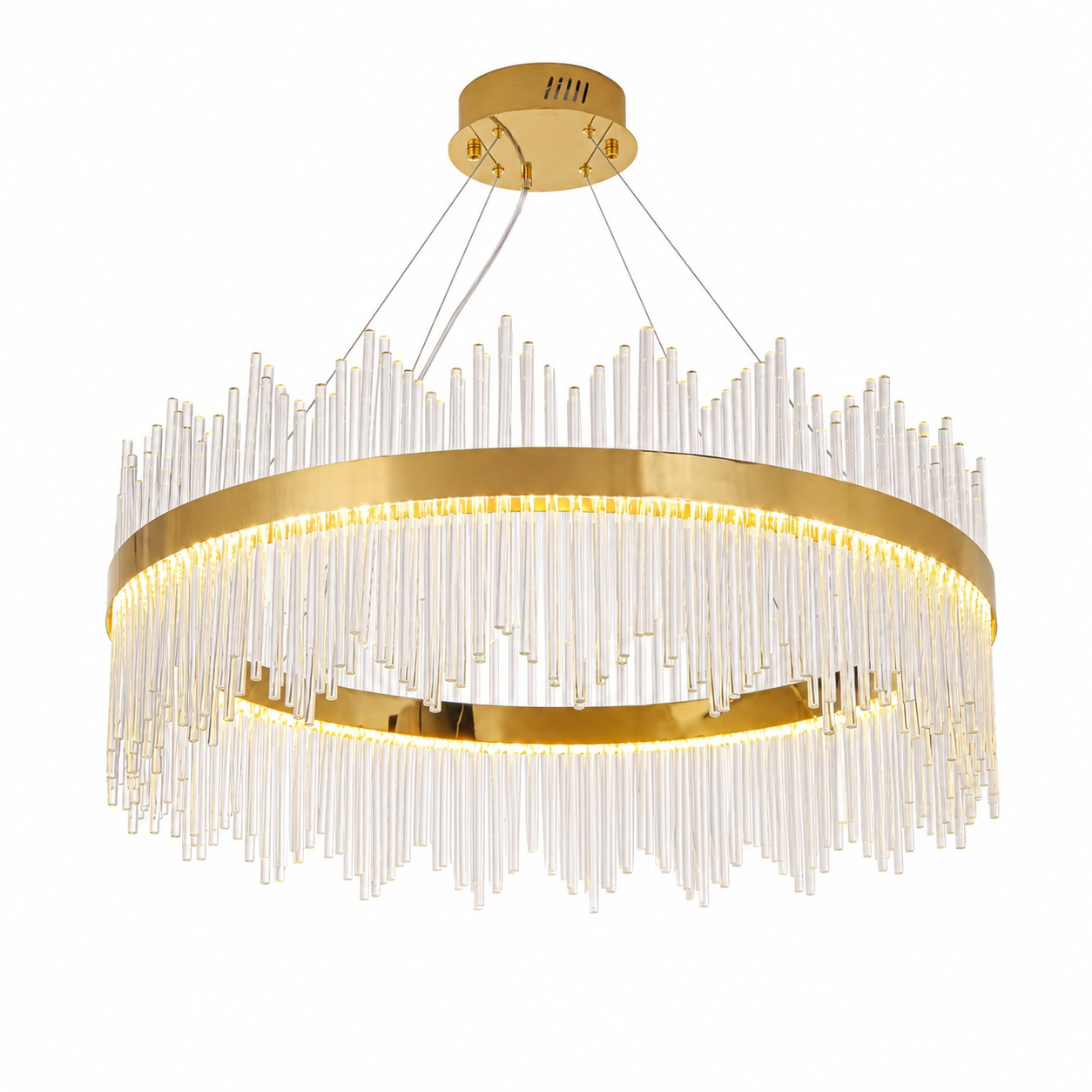 Lampa wisząca HESTIA 80 cm – żyrandol LED, złoty do salonu - obrazek 8