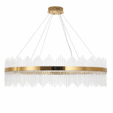 Lampa wisząca HESTIA 120 cm – żyrandol LED, złoty do salonu