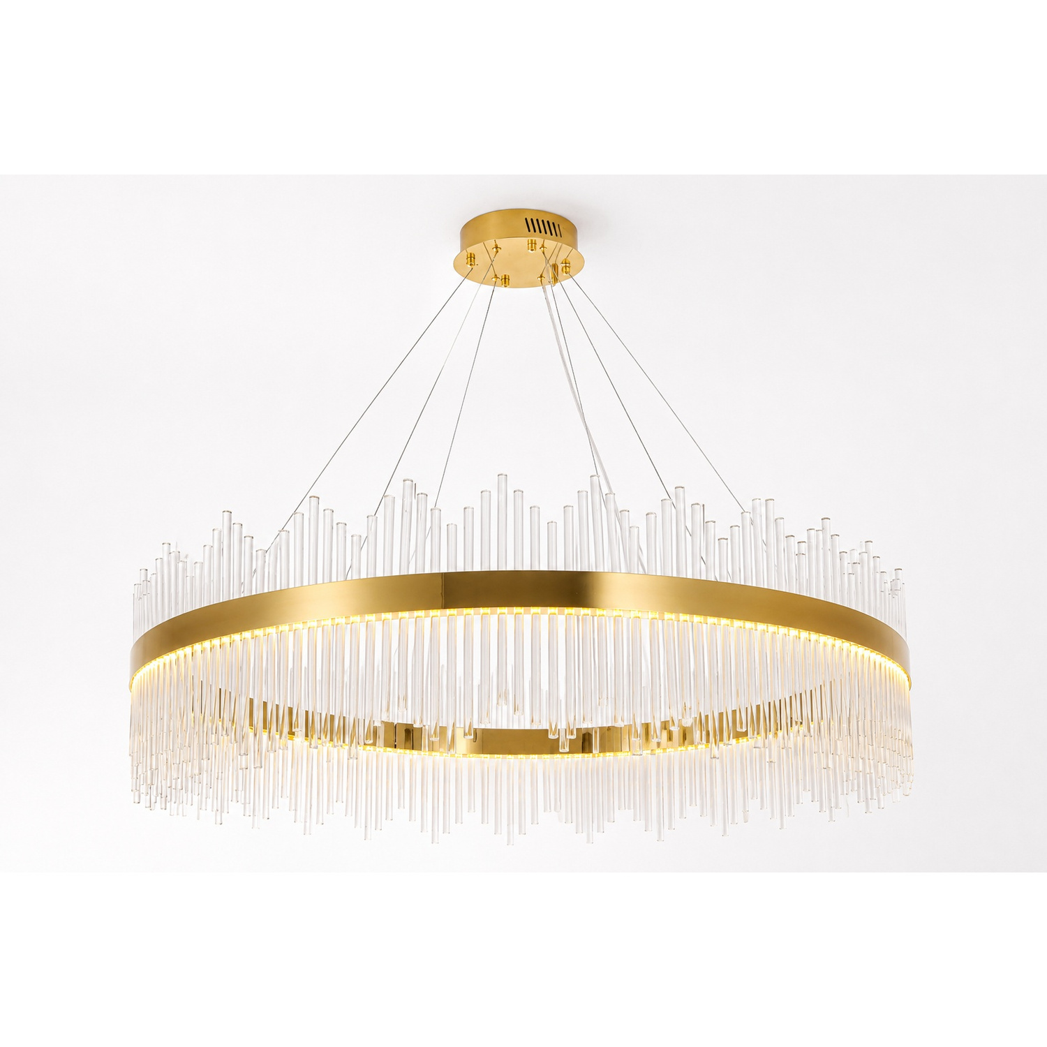 Lampa wisząca HESTIA 120 cm – żyrandol LED, złoty do salonu - obrazek 8