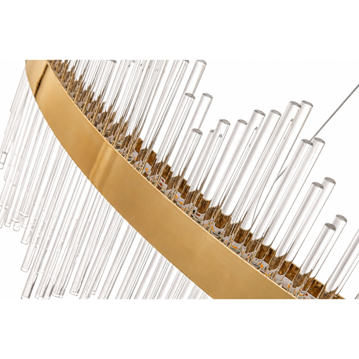 Lampa wisząca HESTIA 120 cm – żyrandol LED, złoty do salonu - obrazek 9