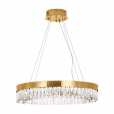 Lampa wisząca ALEXIS 60 cm - żyrandol złoty kryształowy